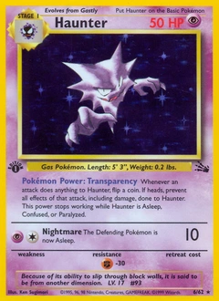 Haunter Pokémon card, number 6