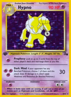 Hypno Pokémon card, number 8