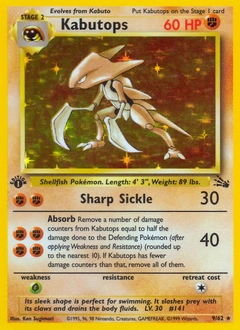 Kabutops Pokémon card, number 9