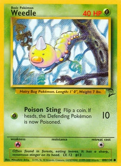 Weedle Pokémon card, number 100