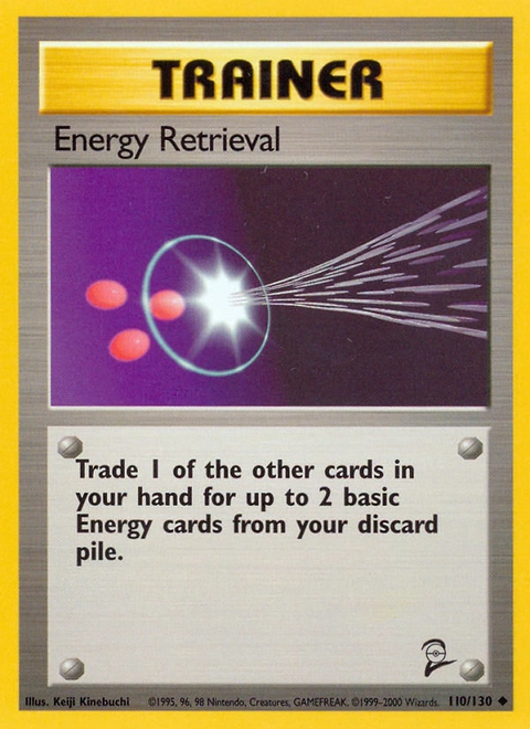 Energy Retrieval Pokémon card from Base Set 2, number 110 (Unlimited print)