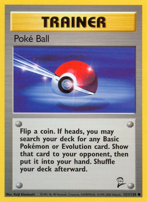 Poké Ball Pokémon card from Base Set 2, number 121 (Unlimited print)