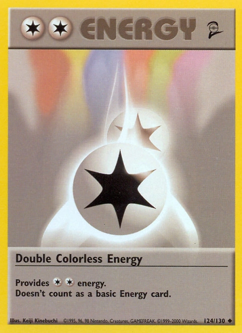 Double Colorless Energy Pokémon card from Base Set 2, number 124 (Unlimited print)