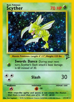 Scyther Pokémon card, number 17