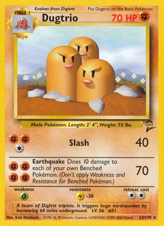 Dugtrio Pokémon card, number 23