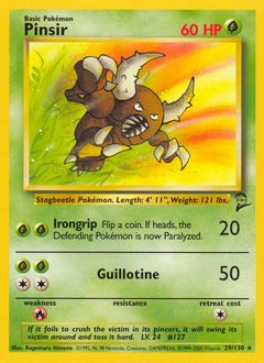 Pinsir Pokémon card, number 29