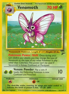 Venomoth Pokémon card, number 31