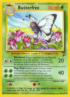 Butterfree Pokémon card, number 34