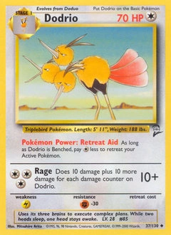 Dodrio Pokémon card, number 37