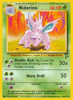 Nidorino Pokémon card, number 54