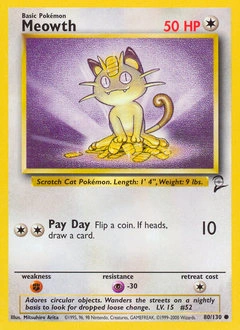 Meowth Pokémon card, number 80