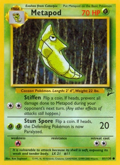 Metapod Pokémon card, number 81
