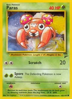 Paras Pokémon card, number 85