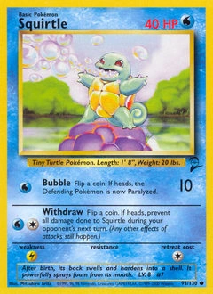 Squirtle Pokémon card, number 93