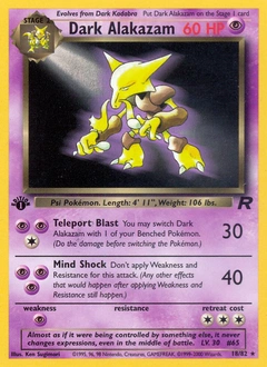 Dark Alakazam Pokémon card, number 18