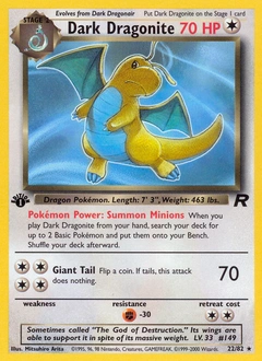 Dark Dragonite Pokémon card, number 22