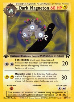 Dark Magneton Pokémon card, number 28