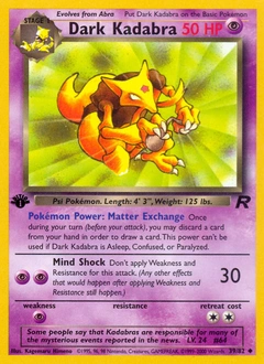 Dark Kadabra Pokémon card, number 39