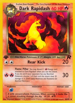 Dark Rapidash Pokémon card, number 44