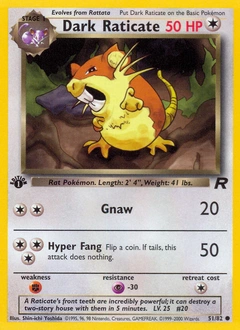 Dark Raticate Pokémon card, number 51