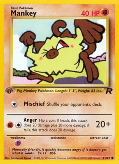 Mankey Pokémon card, number 61
