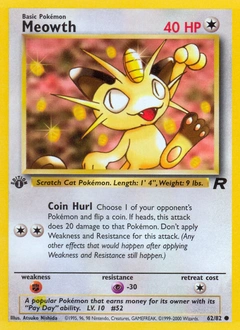 Meowth Pokémon card, number 62