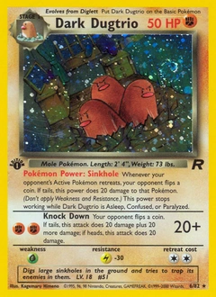 Dark Dugtrio Pokémon card, number 6