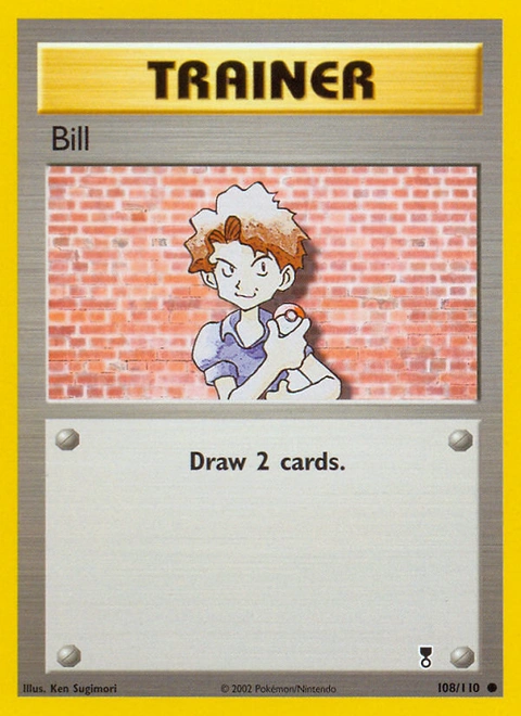 Bill Pokémon card from Legendary Collection, number 108 (Unlimited print)