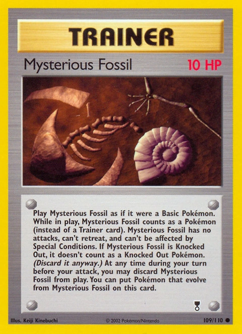 Mysterious Fossil Pokémon card from Legendary Collection, number 109 (Unlimited print)