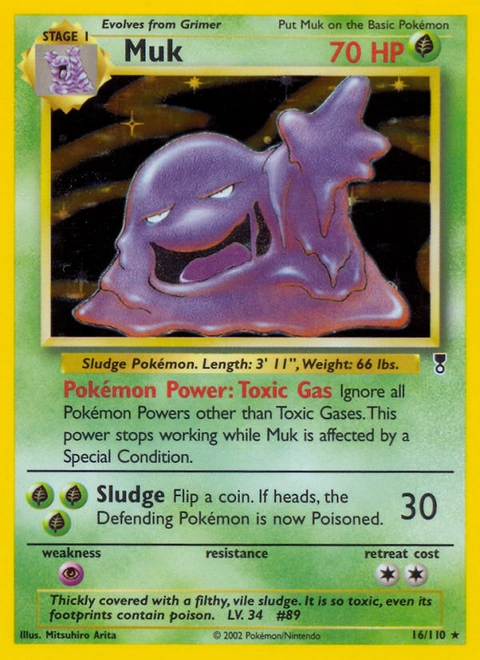 Muk Pokémon card from Legendary Collection, number 16 (Holo print)