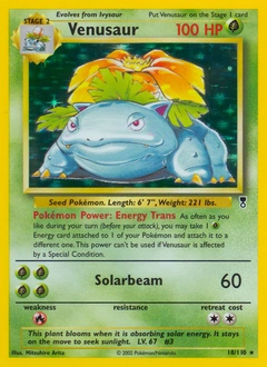 Venusaur Pokémon card, number 18