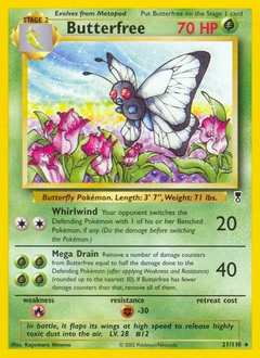 Butterfree Pokémon card, number 21