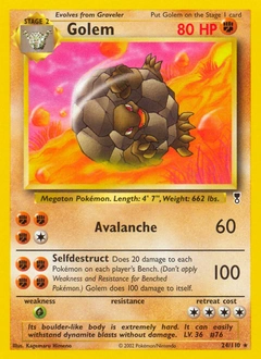 Golem Pokémon card, number 24