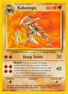 Kabutops Pokémon card, number 27