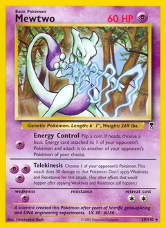 Mewtwo Pokémon card, number 29
