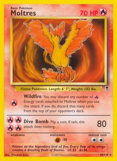 Moltres Pokémon card, number 30