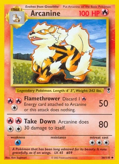 Arcanine Pokémon card, number 36
