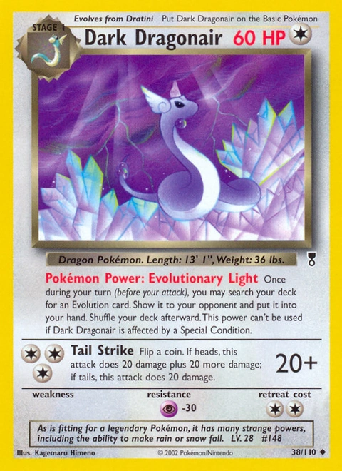 Dark Dragonair Pokémon card from Legendary Collection, number 38 (Unlimited print)