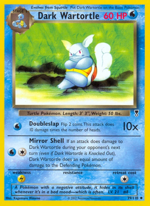 Dark Wartortle Pokémon card from Legendary Collection, number 39 (Unlimited print)