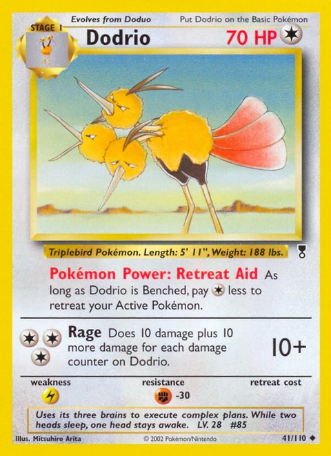 Dodrio Pokémon card from Legendary Collection, number 41 (Unlimited print)