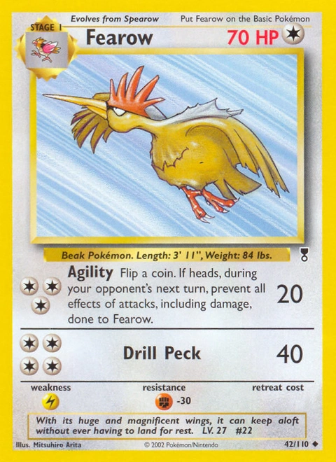 Fearow Pokémon card from Legendary Collection, number 42 (Unlimited print)
