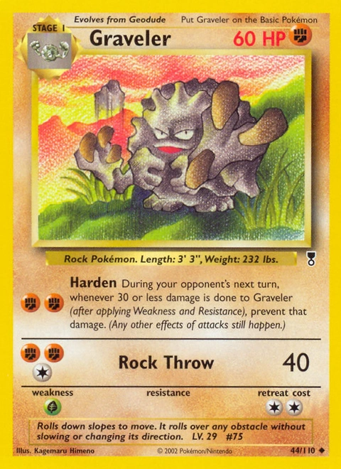 Graveler Pokémon card from Legendary Collection, number 44 (Unlimited print)