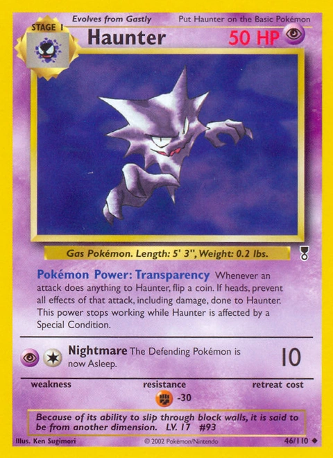 Haunter Pokémon card from Legendary Collection, number 46 (Unlimited print)