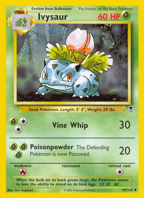 Ivysaur Pokémon card from Legendary Collection, number 47 (Unlimited print)