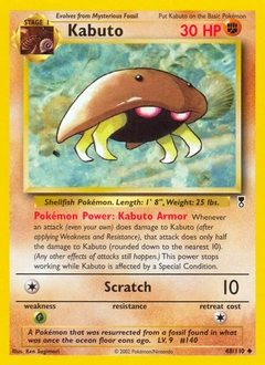 Kabuto Pokémon card, number 48