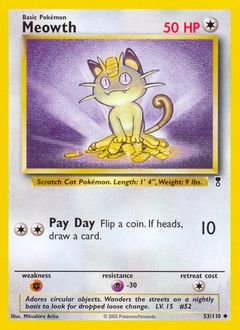Meowth Pokémon card, number 53