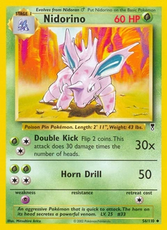 Nidorino Pokémon card, number 56