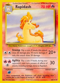 Rapidash Pokémon card, number 60