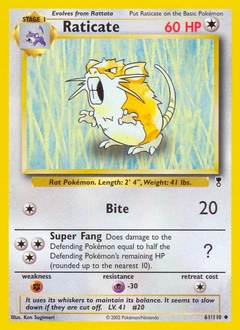 Raticate Pokémon card, number 61
