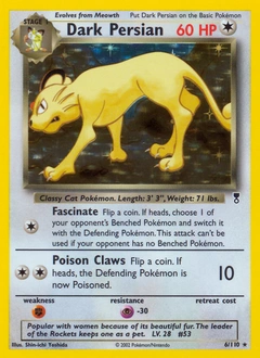 Dark Persian Pokémon card, number 6